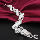 925 Sterling Silver New Men Women's Bracelet Fashion Jewelry Gift S24