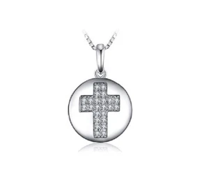 Holy Cross Crucifix Pendant And 45cm Chaim Ladies Girls Sterling Silver 925 - Picture 1 of 5