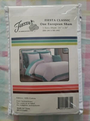 Fiesta Classic azul/blanco Euro Sham 26x26” Foto 1 de 4
