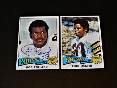 Ernie Jackson 1975 Topps #323 Autographed Saints Football Card NFL 70s Auto Rare - Image 1 of 2