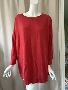 Suéter Rojo Lana Merino Eileen Fisher Talla XL Excelente - Imagen 1 de 5