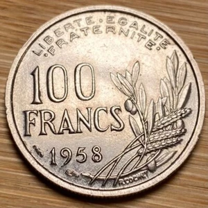 BELLE PIECE DE 100 FRANCS COCHET 1958 (1222) DIFFICILE À TROUVER !!!!! - Imagen 1 de 2