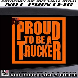 Proud Trucker Vinyl Decal Sticker Family Trucking Business Driver Blue Collar - Picture 1 of 4