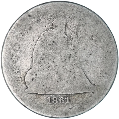 1861 (P) Seated Liberty Quarter 90% Silver Fair FR See Pics V173 Cover
