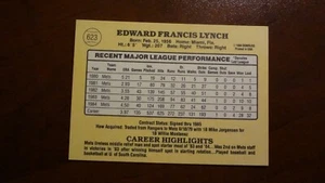 1985 DONRUSS # 623 ED LYNCH BASEBALL CARD - Picture 1 of 2