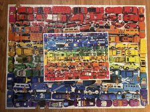Galison "1000" Piece Rainbow Toy Cars Jigsaw Puzzle - Missing Pieces - Picture 1 of 11