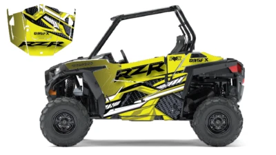 2014 + Polaris RZR 900  OAGFX Graphics Kit D52-3 Yellow - Image 1 of 2
