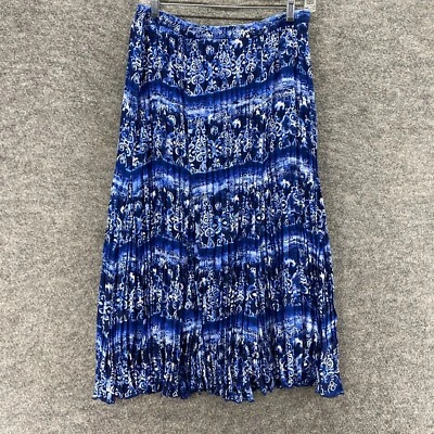 Falda Allison Daley para mujer 14P pequeña azul a rayas maxi larga tiro medio Foto 1 de 4