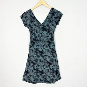 Pact Fit & Flare Cross Back Mini Dress Black & Blue Size Small Women's - Picture 1 of 4