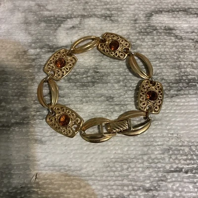 Pulsera vintage Sarah Coventry pedrería ámbar Foto 1 de 4