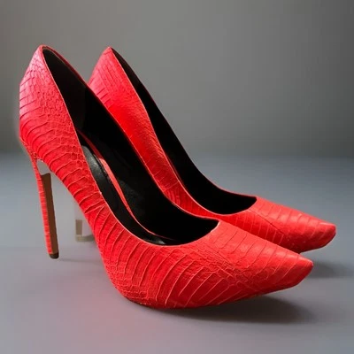 Туфли-лодочки Rachel Roy Gardner из натуральной змеиной кожи коралловые размер 7,5 - Изображение 1 из 4