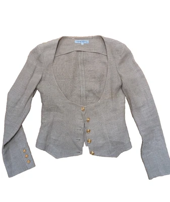 Chantal Thomass Chic Linen Beige Blazer - Image 1 of 3