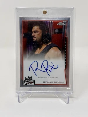 2014 Topps Chrome WWE Roman Reigns On Card Auto 2nd Year Autograph - Image 1 of 2