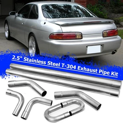 For Lexus SC400 8PCS 2.5" Stainless Steel Straight Bend Mandrel Exhaust Pipe Kit - Image 1 of 4