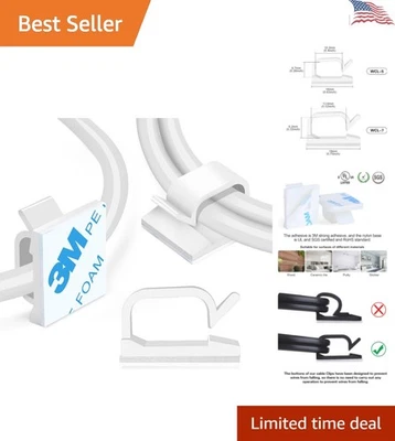"Clips adhesivos de cable de nailon duraderos de 5/8"" - 60 piezas para gestión moderna de cables" Foto 1 de 4