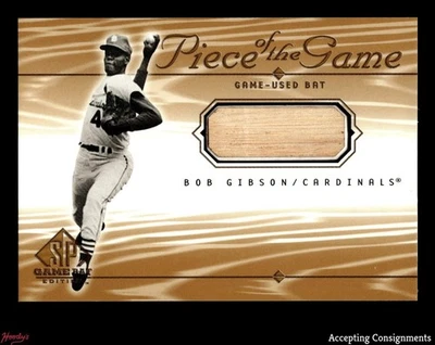 2001 SP Game Bat Edition Piece of the Game #BG Bob Gibson GAME-USED BAT RELIC - Image 1 of 2