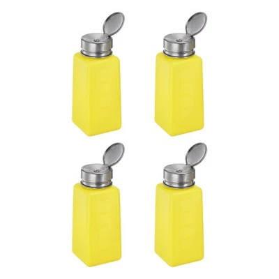 4PCS 250ML(8.5oz) Push Down Alcohol Dispenser Pump Liquid Press Bottles Yellow Foto 1 de 4
