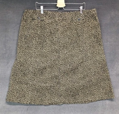 Falda Talbots Mujer Estampado Leopardo Pana Cordón Elastizado Estampado Animal 20W Nueva con Etiquetas Foto 1 de 4