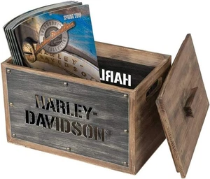 Harley Davidson - Wood Storage Box with Logo - HDL-18587 - Free Shipping - Picture 1 of 2