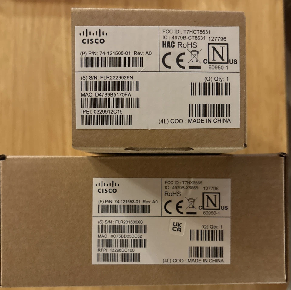 Cisco 74-121505-01 6825 IP Phone Cordless w/ 74-121553-01 DBS-210-3PC-NA-K9 - Image 1 of 4