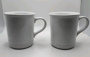 LeCreuset White Ceramic Coffee Mugs - 2 Available - USED - Picture 1 of 6