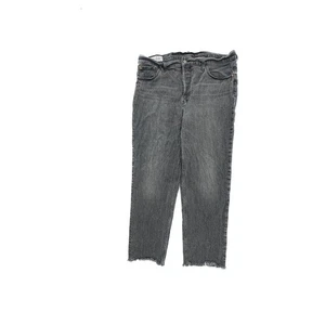 Jeans donna GAP sfacciati dritti alti bottoni fly orlo grezzo taglia 16 denim nero - Foto 1 di 5