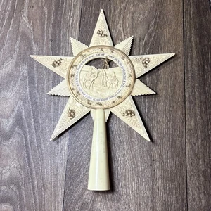 Belén Enesco vintage hemos visto su estrella árbol de Navidad adorno 2 caras 1983 - Imagen 1 de 7