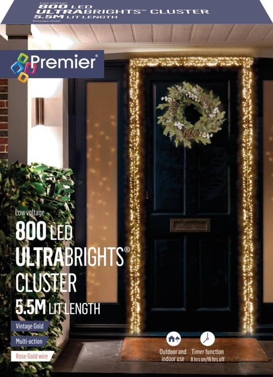Premier 800 LED Rose Gold Ultra Bright Cluster Vintage Gold 5.5m - Image 1 of 1