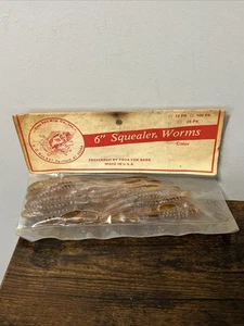 VTG NEW Sims Bait Squealer Worms 6” AMBER ~ NOS 25-CT Pack ~ For Bass USA - Picture 1 of 6