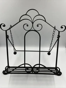 Farmhouse Metal Cookbook Stand ~ Book Holder ~ Easel w/ Weighted Chains 13 X 14 - Picture 1 of 10