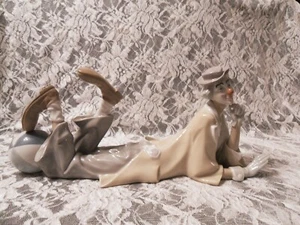 VINTAGE PAYASO ACOSTADO LLADRO RECLINING CLOWN # 4618 - Picture 1 of 12