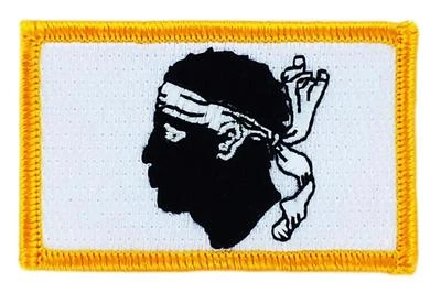AKACHA Patch Aufnäher Bestickt Flagge Korsika Tête De Maurisch Zum Aufbügeln