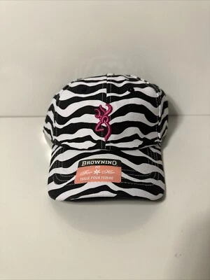 Browning For Her Zebra Cap Hat Women Adjustable 100% Cotton - Image 1 of 4