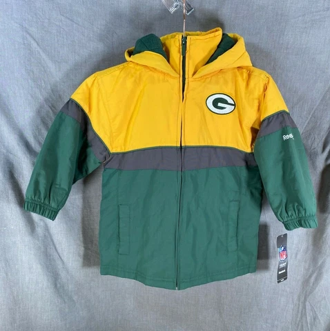 Green Bay Packers Youth Medium 5/6 NFL Team Apparel Reebok Parka Jacket Boys Cover