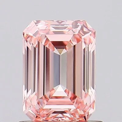 1 CT Fancy Intense Pink Emerald Cut Lab Grown Diamond For Engagement Ring - Image 1 of 4