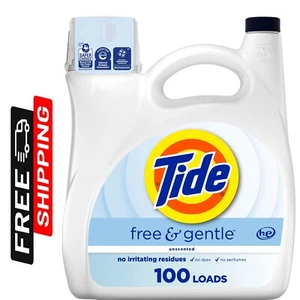 Tide Free & Gentle Liquid Laundry Detergent, 100 Loads, 132 fl oz, Tide Laundry - Picture 1 of 7