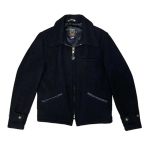 Schott 716 CPO Jacket Blouson Men Size 34 Wool Melton Black Gold Genuine - Picture 1 of 10