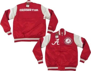 New Alabama Crimson Tide Sizes Mens Mitchell & Ness Heavy Satin Snap Jacket $150 - Picture 1 of 12