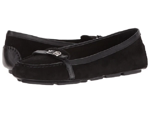 NUEVO EN CAJA MICHAEL KORS Bryce Casual Ballet Pisos Negro Mocs Gamuza Mocasín Superior 10 Foto 1 de 1