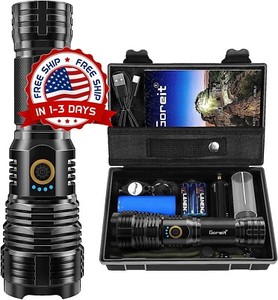 Linterna Tactica Recargable, Superbright Luz De Flash Led Con Batería NUEVO 2023