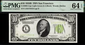 1928B $10 L.G.S L23275822A P.M.G #64Q - Picture 1 of 3