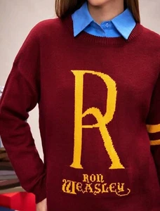 Harry Potter Fan⚡ Jersey de punto talla L casa Gryffindor Ron Weasley Hogwarts NUEVO - Imagen 1 de 3
