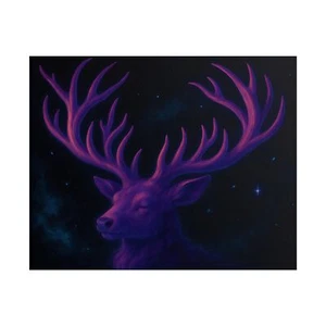 🌌� Póster de galaxia de ciervo de neón - Arte de pared de ciervo cósmico surrealista para decoración de jugadores - Imagen 1 de 25