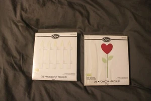 Menge 2 Sizzix Zaun Herz Blume Papier Handwerk Schneiden Stanze - Bild 1 von 3