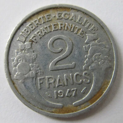 Francia 1947, 2 francos, KM #886a.1 Foto 1 de 4