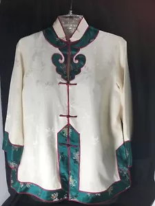 Chinesische Kunst & Handwerk H.X. LTD 100% Seide Top Jacke Art To Wear Damen M - Bild 1 von 12