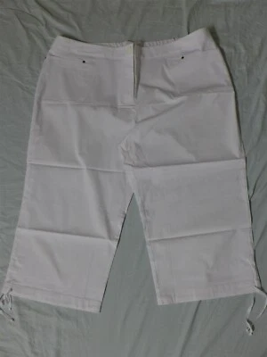 Susan Graver PANTALONES VAQUEROS BLANCOS/CAPRIS Algodón/Spandex Talla 3X - NUEVOS/NUEVOS SIN ETIQUETAS Foto 1 de 4