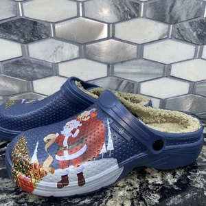 Zuecos forrados unisex de Papá Noel, zapatillas impermeables, cálidos y difusos, antideslizantes - Imagen 1 de 10