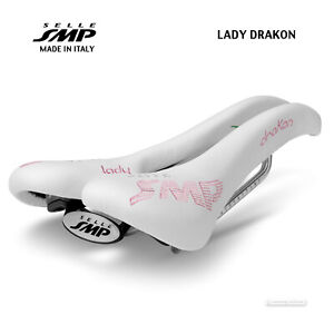 NEW Selle SMP LADY DRAKON Womens Saddle : WHITE - MADE IN iTALY!