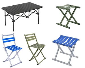 Outdoor Portable Camping Table Chair Stool Lightweight Roll up  Picnic,Travel - Picture 1 of 39